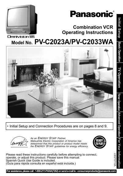 Panasonic PV- C2023A PV-C2033WA User Manual - Page 1