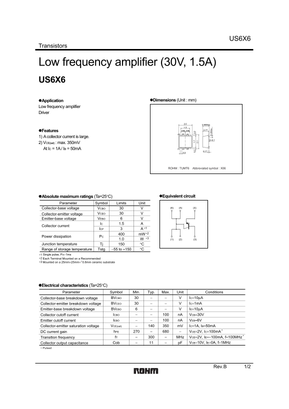 ROHM US6X6 User Guide Manual - Page 1