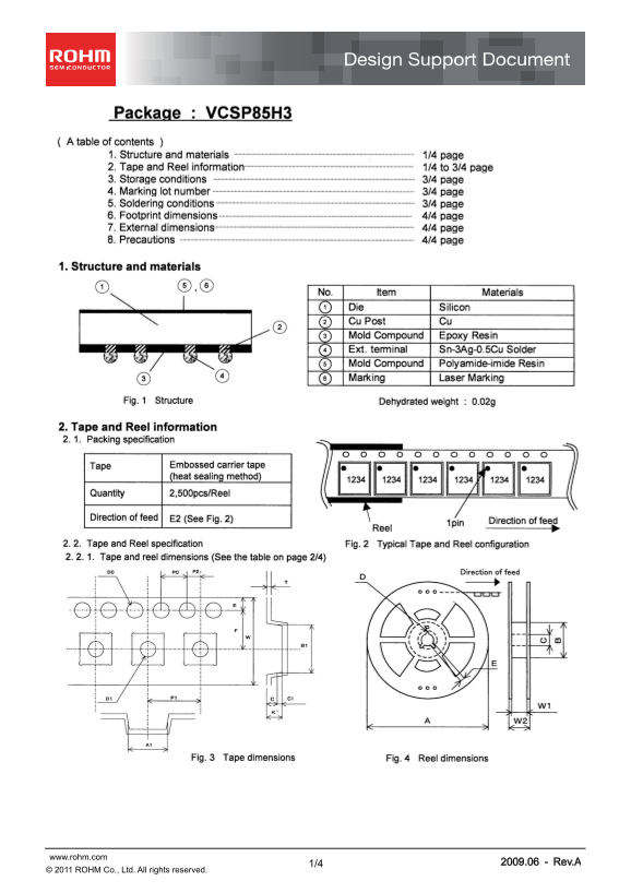 ROHM VCSP85H3 Data Sheet (1)(1) User's Guide - Page 1