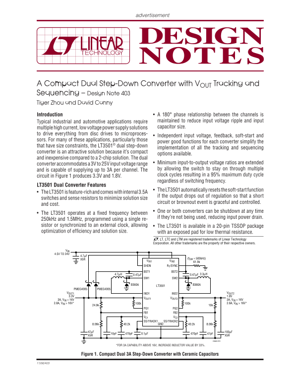 LINEAR dn403f Data Sheet - Page 1