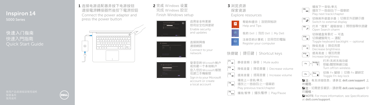 Dell Inspiron 14 5445 Quick Start Guide - Page 1