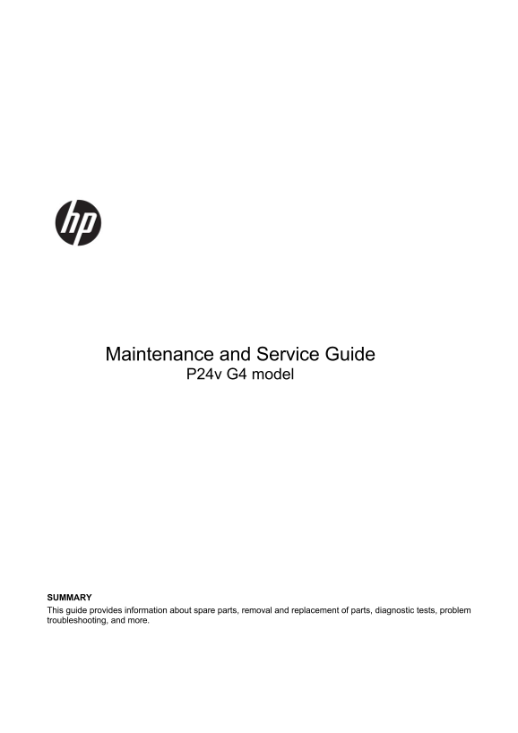 HP P24v G4 Monitor Maintenance and Service Guide - Page 1