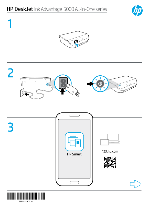 HP DeskJet Ink Advantage 5000 Series Setup Guide - Page 1