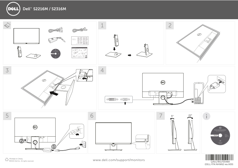 Dell S2216M Installation Guide - Page 1