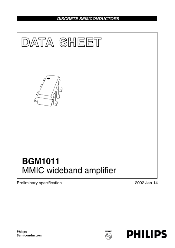 Philips BGM1011 Wideband MMIC Amplifier Data Sheet - Page 1