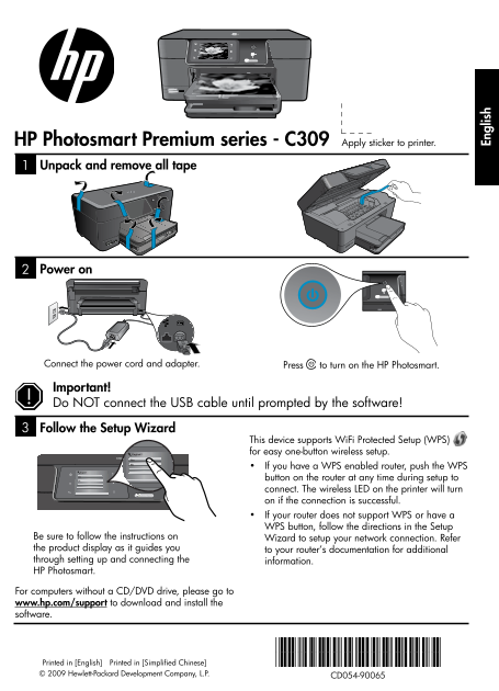HP Photosmart Premium All-in-One Series - C309 Reference Guide - Page 1