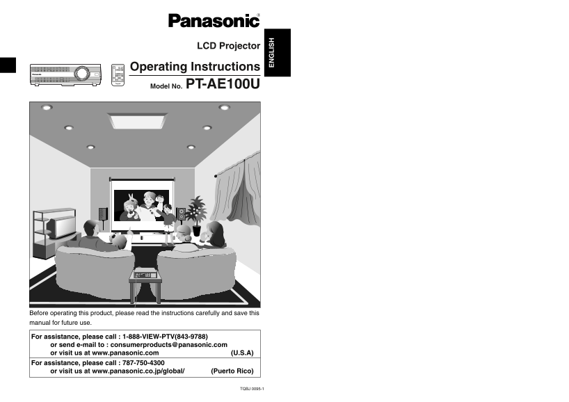 Panasonic PT-AE100U User Guide and Manual - Page 1
