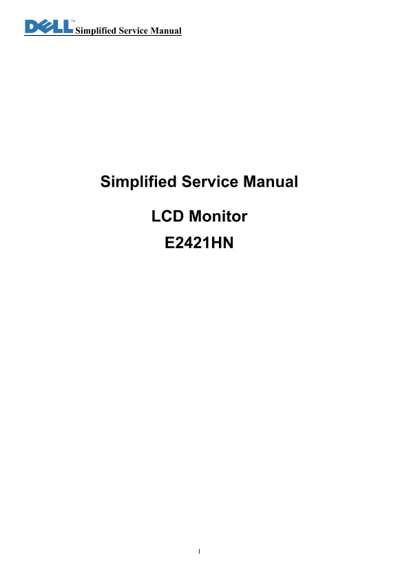 Dell E2421HN Monitor Simplified Service Manual - Page 1
