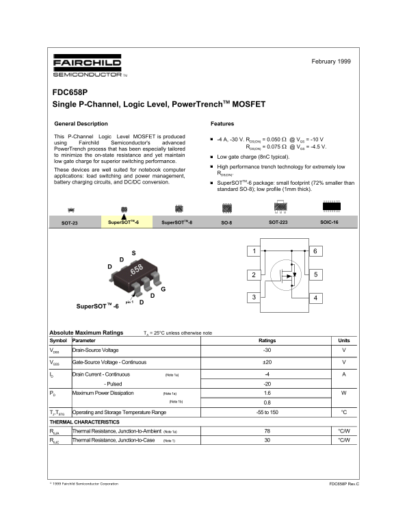Fairchild FDC658P User's Manual - Page 1