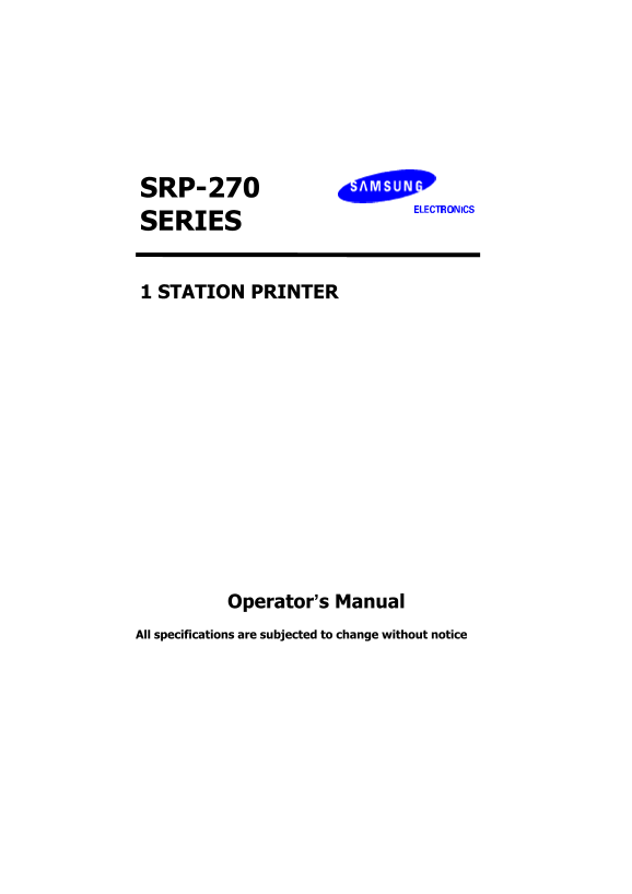 Samsung SRP-270 Series User Guide - Page 1