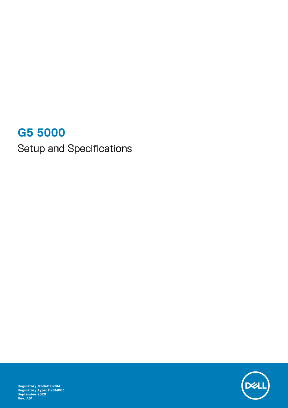 Dell G5 5000 Setup Guide and Specifications - Page 1