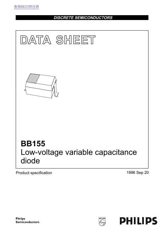 PHILIPS BB155 Low-voltage Variable Capacitance Diode Data Sheet - Page 1