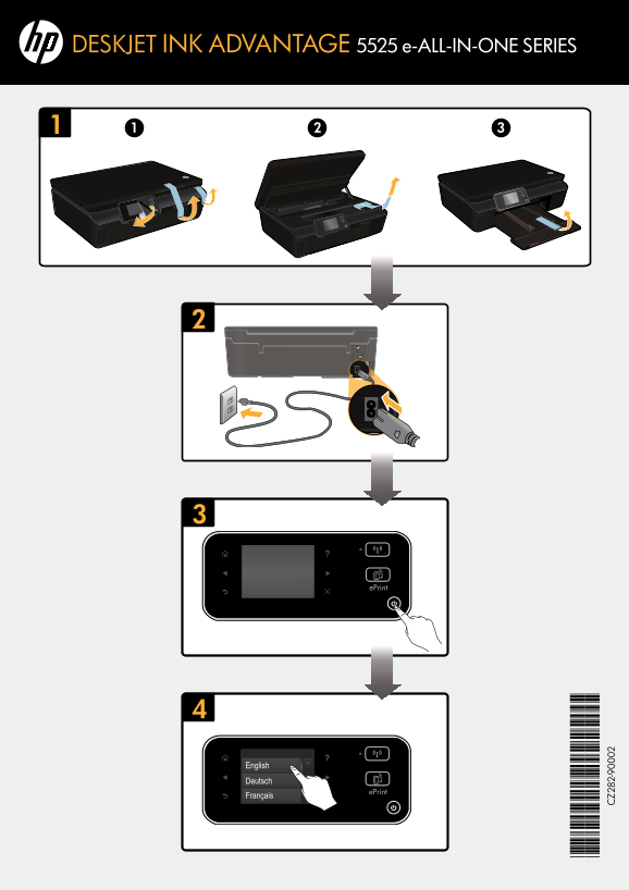 HP Deskjet Ink Advantage 5520 Series Installation Poster - Page 1