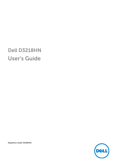 Dell D3218HN Monitor - User Guide - Page 1