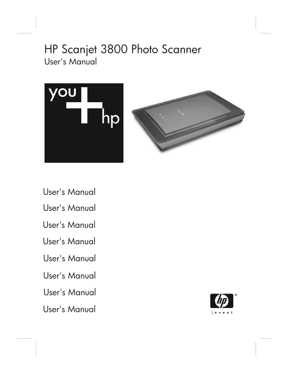 HP Scanjet 3800 Photo Scanner User Manual - Page 1