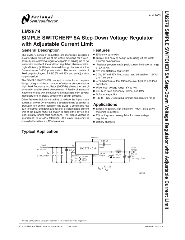 NATIONAL SEMICONDUCTOR LM2679 Owner's Manual - Page 1