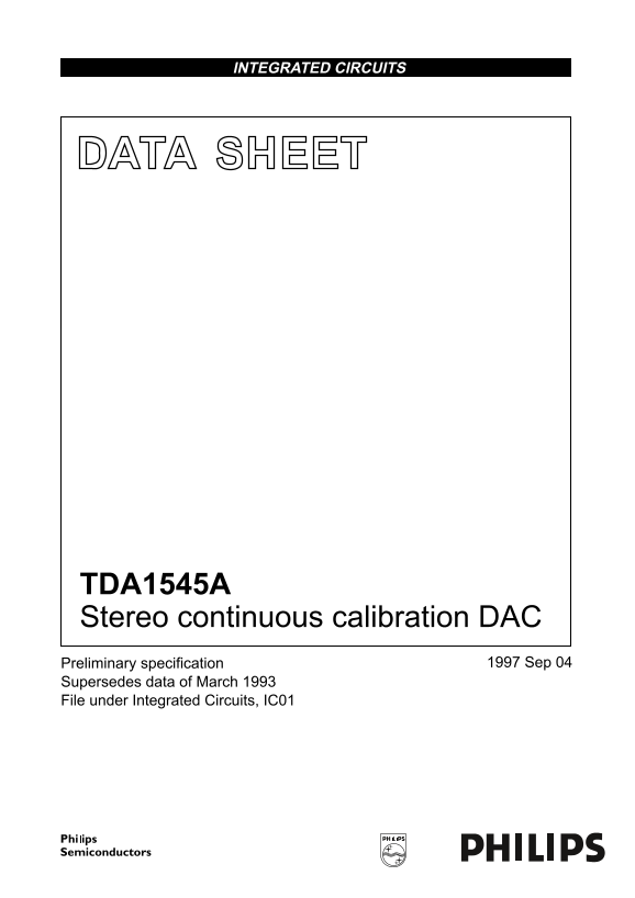 Philips TDA1545A Data Sheet - Page 1