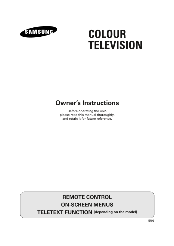 Samsung Color Television User's Manual (1)(1) - Page 1