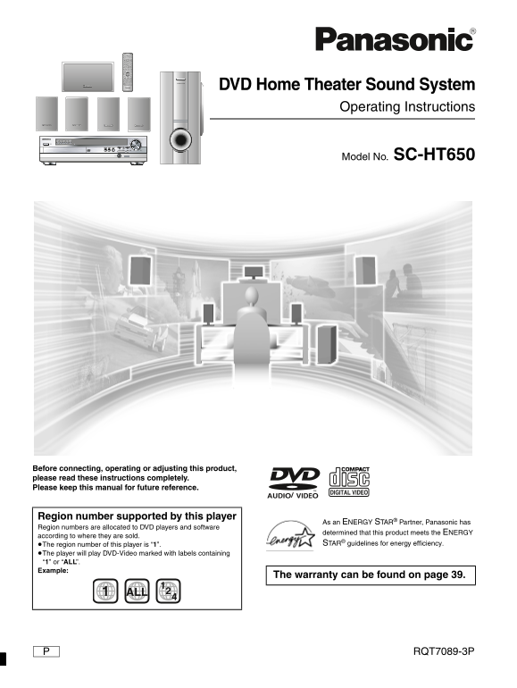 Panasonic SC-HT650 User Guide - Page 1