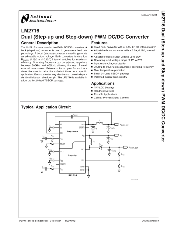National Semiconductor LM2716 Data Handbook - Page 1