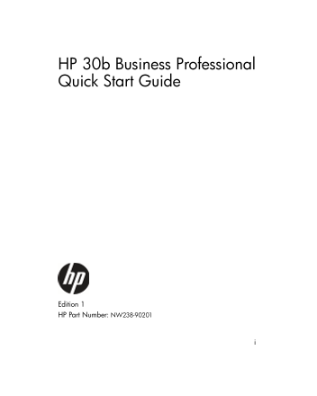HP 30b Business Professional Calculator Quick Start Guide - HP 30b - Page 1