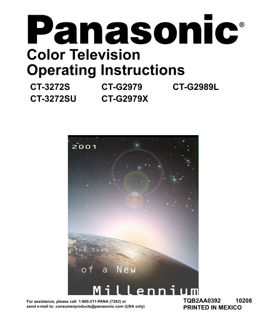 Panasonic CT-3272S CT-3272SU CT-G2979 CT- G2979X CT- G2989L Owner's Manual User Guide - Page 1