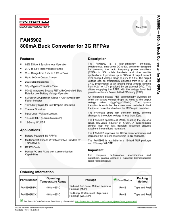 Fairchild FAN5902 User Manual - Page 1