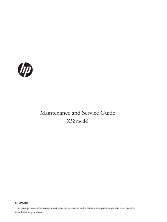 HP X32 QHD Gaming Monitor Maintenance and Service Guide - Page 1