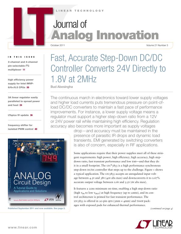 LINEAR LTC3833 User Guide and Manual - Page 1
