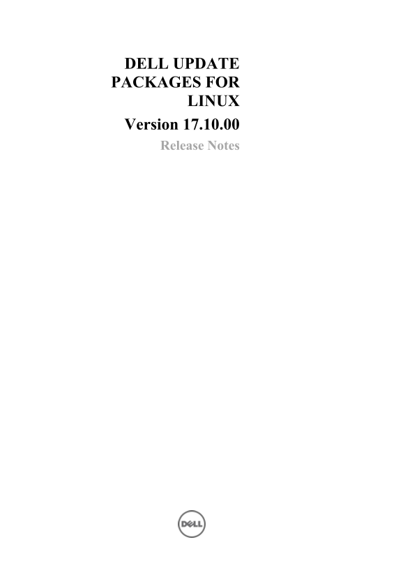 Dell Update Packages for Linux 17.10.00 Release Notes - Page 1