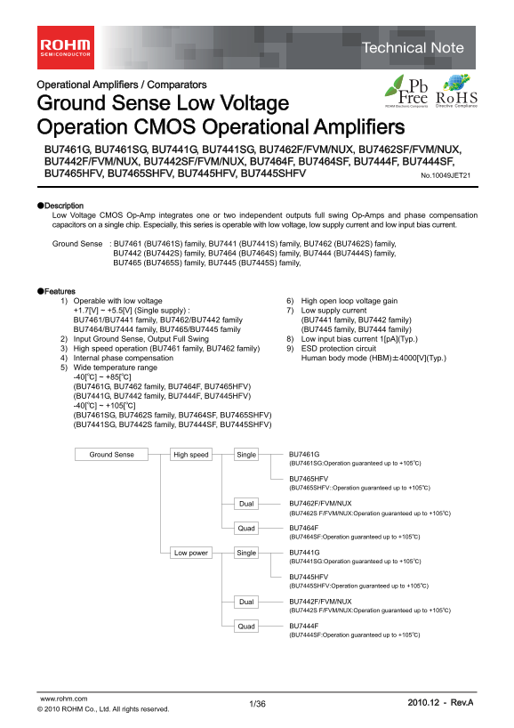 ROHM BU7464F Technical Note - Page 1