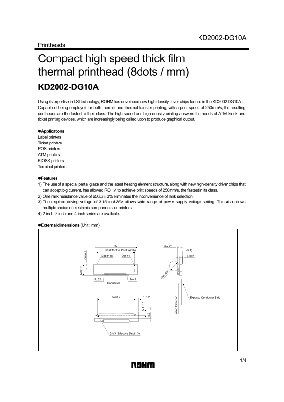 ROHM KD2002-DG10A Specifications User Guide - Page 1