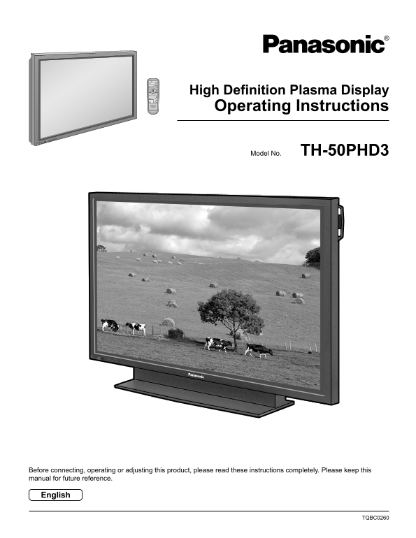 Panasonic TH-50PHD3 User Manual - Page 1