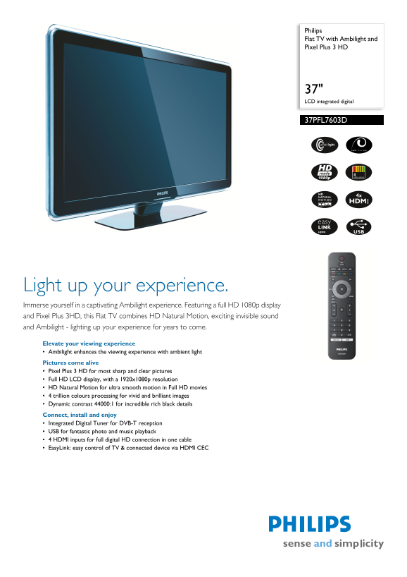 Philips 37PFL7603D User Guide - Page 1