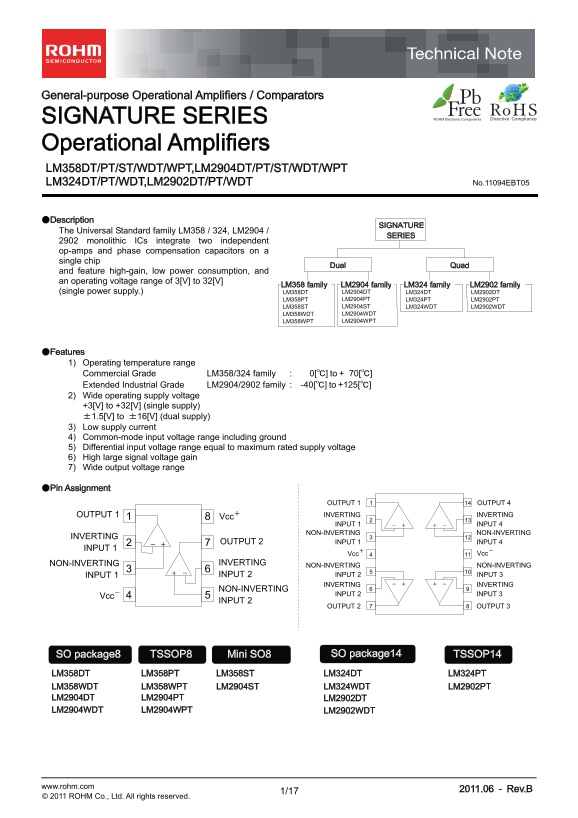 Rohm LM358WPT Technical Note - Page 1