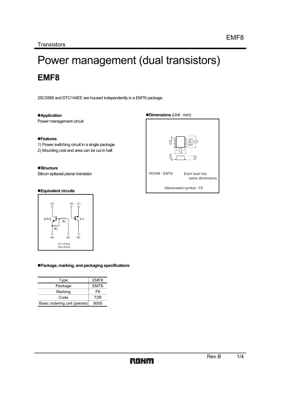 ROHM EMF8 Data Sheet and Manual - Page 1
