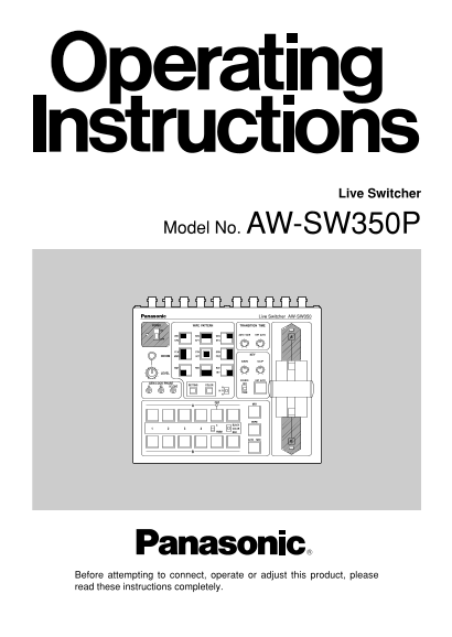 Panasonic AW-SW350P User Guide and Manual - Page 1