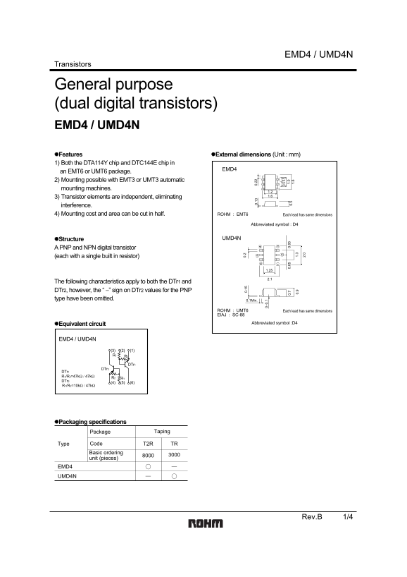 ROHM EMD4 Data Manual - Page 1
