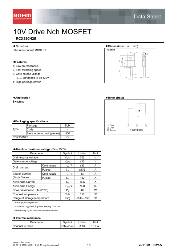 ROHM RCX330N25 User Guide - Page 1