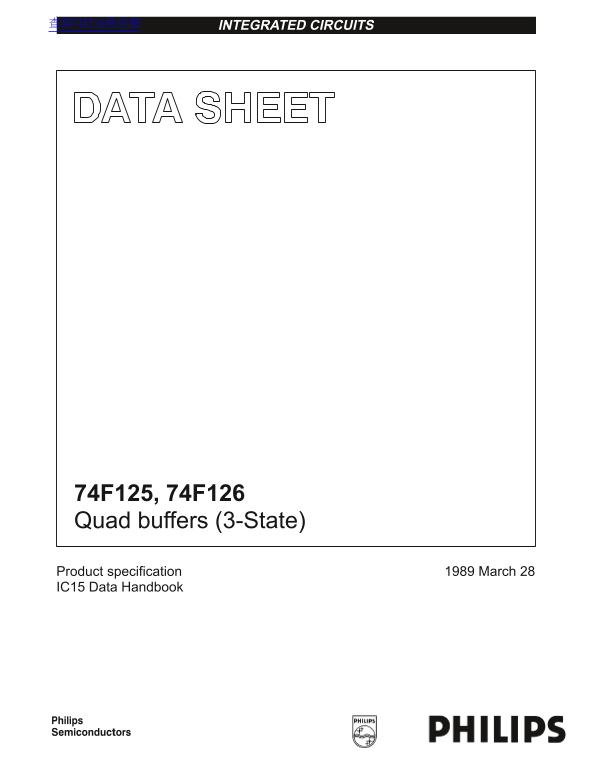 Philips 74F125, 74F126 Quad Buffers (3-State) Data Manual - Page 1