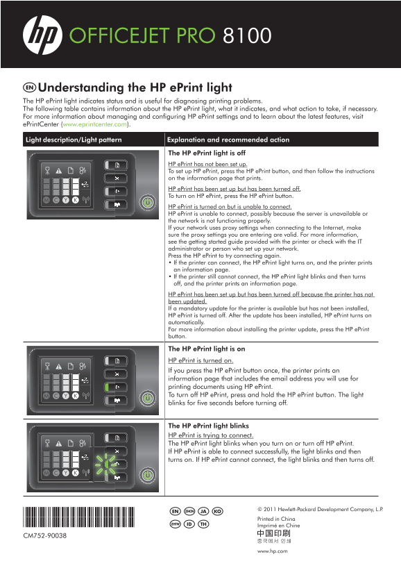 HP Officejet Pro 8100 ePrinter Series - N811 User Guide - Page 1