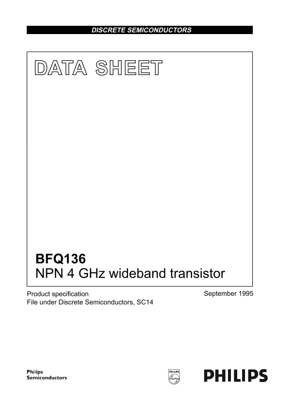 PHILIPS BFQ136 NPN 4 GHz Wideband Transistor User Guide - Page 1
