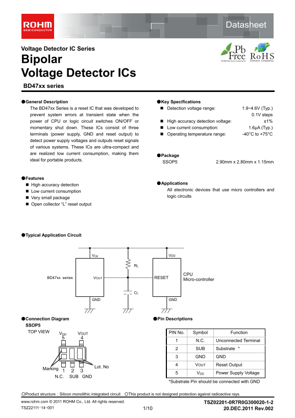 ROHM BD4719G User Guide - Page 1