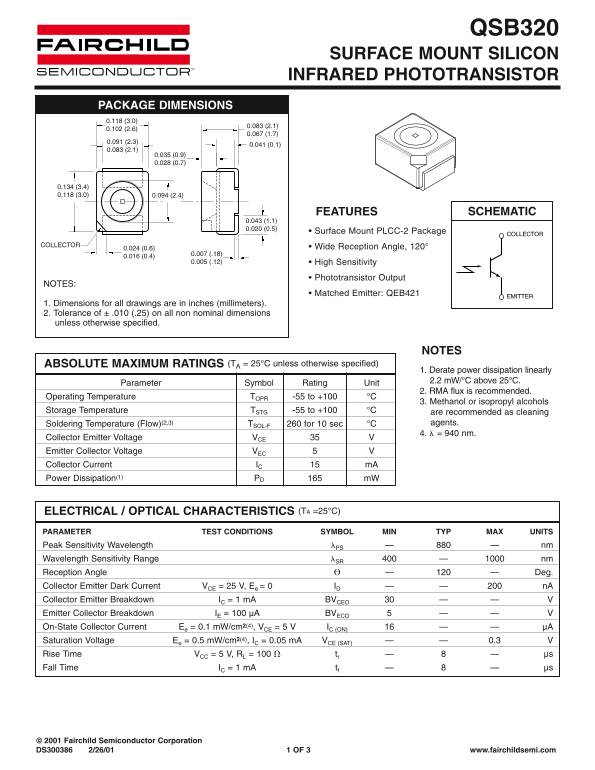 Fairchild QSB320 Data Handbook - Page 1