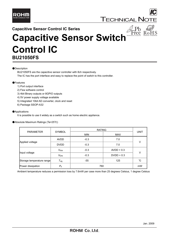 ROHM BU21050FS User Guide - Page 1