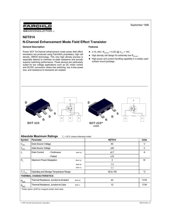 Fairchild NDT014 User Guide - Page 1