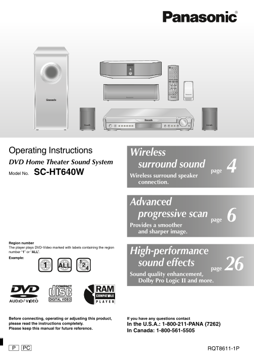 Panasonic SC-HT640W User Guide - Page 1