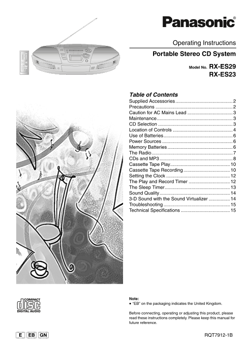 Panasonic RX-ES29 ES23 User's Manual - Page 1