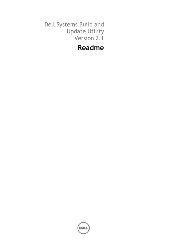 Dell Systems Build and Update Utility Version 2.1 Readme - Page 1