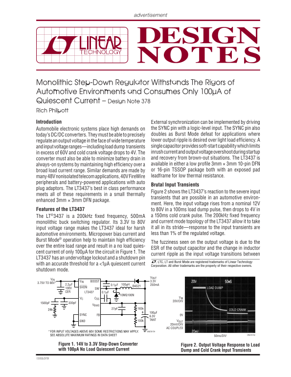 LINEAR dn378f Data Sheet - Page 1